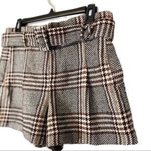 Womens Haute Monde Plaid Tweed High Waisted Shorts Size L
